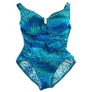 Miraclesuit Blue-Teal Ombre Sculpting One-Piece Swimsuit
